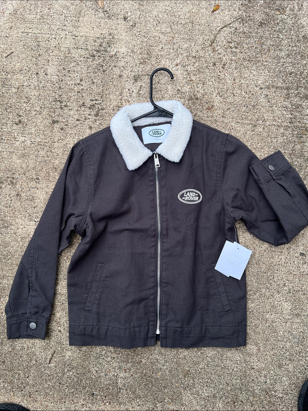 ROVE Black Kids Jacket with White Sherpa Collar